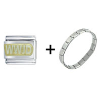 Pugster Gift Center - wwjd white combination italian charm bracelet Image.