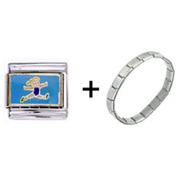 Pugster Gift Center - cheerleader hand painted italian charm bracelets combination Image.