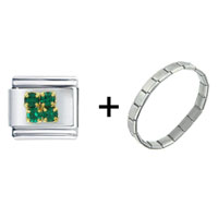 Pugster Gift Center - may emerald color four birthstone combination italian charm bracelet Image.