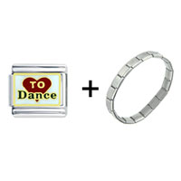 Pugster Gift Center - love to dance combination italian charm bracelet Image.
