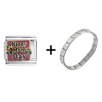 Pugster Gift Center - happy mom day combination italian charm bracelet Image.