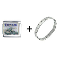 Pugster Gift Center - ocean tsunami combination italian charm bracelet Image.