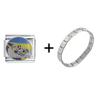 Pugster Gift Center - race car on track combination italian charm bracelet Image.