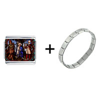 Pugster Gift Center - religious glass mural combination italian charm bracelet Image.