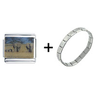 Pugster Gift Center - elephant nature scene combination italian charm bracelet Image.