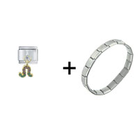 Pugster Gift Center - rhinestone leo combination italian charm bracelet Image.