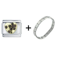 Pugster Gift Center - january garnet color heart combination italian charm bracelet Image.