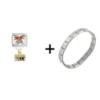 Pugster Gift Center - silver bells combination italian charm bracelet Image.