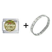 Pugster Gift Center - holiday cheer on gold combination italian charm bracelet Image.