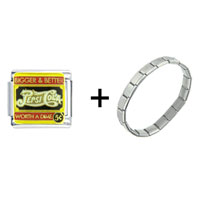 Pugster Gift Center - pepsi cola vintage ad combination italian charm bracelet Image.