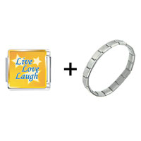Pugster Gift Center - live love laugh photo charms combination italian bracelet Image.