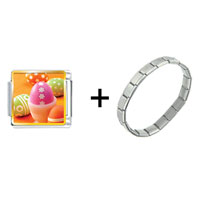 Pugster Gift Center - easter eggs combination italian charm bracelet Image.