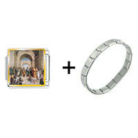 Pugster Gift Center - raphael's school of athens combination italian charm bracelet Image.