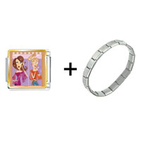 Pugster Gift Center - two fashion women primping combination italian charm bracelet Image.