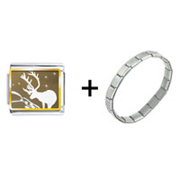 Pugster Gift Center - reindeer in the snow combination italian charm bracelet Image.