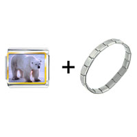 Pugster Gift Center - white polar bear combination italian charm bracelet Image.