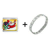 Pugster Gift Center - santa and gifts combination italian charm bracelet Image.