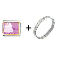 Pugster Gift Center - just married photo charms combination italian bracelet Image.