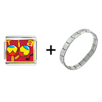 Pugster Gift Center - tia music instrument combination italian charm bracelet Image.