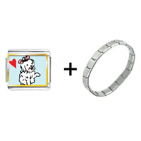 Pugster Gift Center - maltese dog photo charms combination italian bracelet Image.