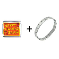 Pugster Gift Center - happy thanksgiving combination italian charm bracelet Image.