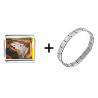 Pugster Gift Center - moment of first explosion painting combination italian charm bracelet Image.