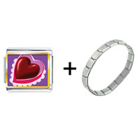 Pugster Gift Center - gold plated valentine's day chocolate heart photo italian charms bracelets combination Image.