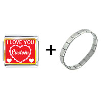 Pugster Gift Center - i love you custom combination italian charm bracelet Image.