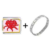 Pugster Gift Center - gold plated valentine's day heart knot photo italian charms bracelets combination Image.