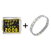 Pugster Gift Center - gold plated happy leap year photo italian charms bracelets combination Image.