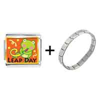 Pugster Gift Center - gold plated leap day party frog photo italian charms bracelets combination Image.