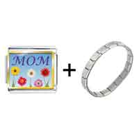 Pugster Gift Center - "gold plated mother's day theme photo italian charm bracelet Image.