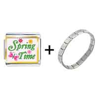 Pugster Gift Center - gold plated cartoon theme photo italian charm spring time combination bracelet Image.