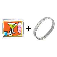 Pugster Gift Center - gold plated food drink photo italian charm bracelets combination Image.