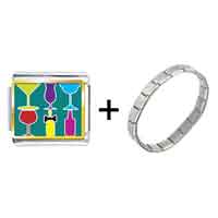 Pugster Gift Center - gold plated food beverage photo italian charm bracelets combination Image.