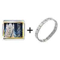 Pugster Gift Center - gold plated landmark london photo italian charm bracelets combination Image.