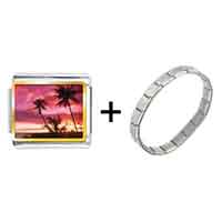 Pugster Gift Center - gold plated landmark hawai photo italian charm bracelets combination Image.