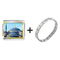 Pugster Gift Center - gold plated landmark taj photo italian charm bracelets combination Image.
