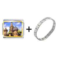 Pugster Gift Center - gold plated landmark bangkok photo italian charm bracelets combination Image.
