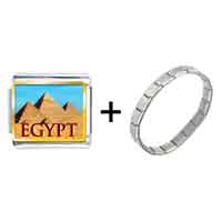 Pugster Gift Center - gold plated travel pyramids photo italian charm bracelets combination Image.