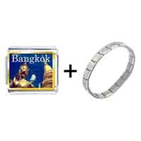Pugster Gift Center - gold plated travel wat phra kaew photo italian charm bracelets combination Image.