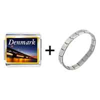 Pugster Gift Center - gold plated travel oresund bridge photo italian charm bracelets combination Image.