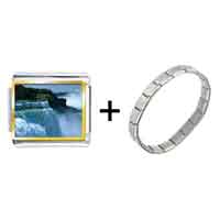 Pugster Gift Center - gold plated travel niagara falls photo italian charm bracelets combination Image.
