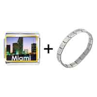 Pugster Gift Center - gold plated travel miami photo italian charm bracelets combination Image.