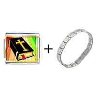 Pugster Gift Center - gold plated religious bible photo italian charm bracelets combination Image.