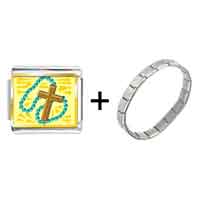 Pugster Gift Center - gold plated religion rosary photo italian charm bracelets combination Image.