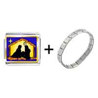 Pugster Gift Center - gold plated religion nativity photo italian charm bracelets combination Image.