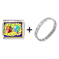 Pugster Gift Center - gold plated religion dreidl photo italian charm bracelets combination Image.