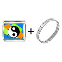Pugster Gift Center - gold plated religion taoism yin and yang photo italian charm bracelets combination Image.