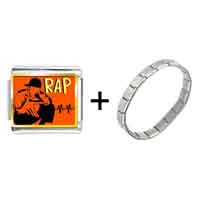 Pugster Gift Center - gold plated music rap photo italian charm bracelets combination Image.